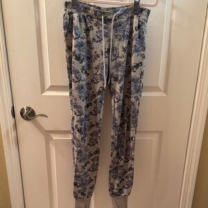 Freshman Blue and Gray Floral Joggers